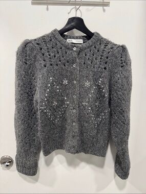 Zara Sequin Gray Sweater
